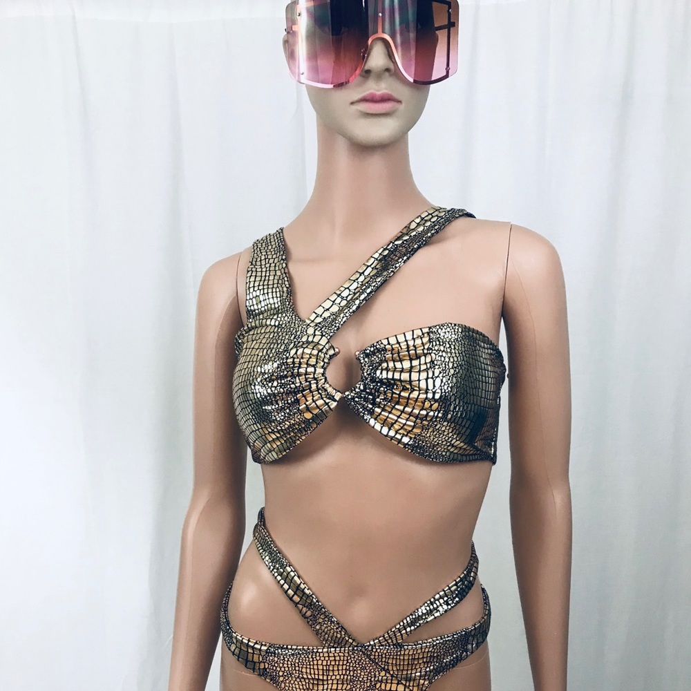 Gold and Black Bikini